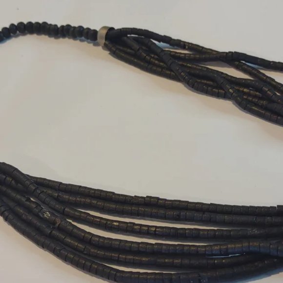 Vintage handmade beaded with silver necklace - Picture 12 of 15